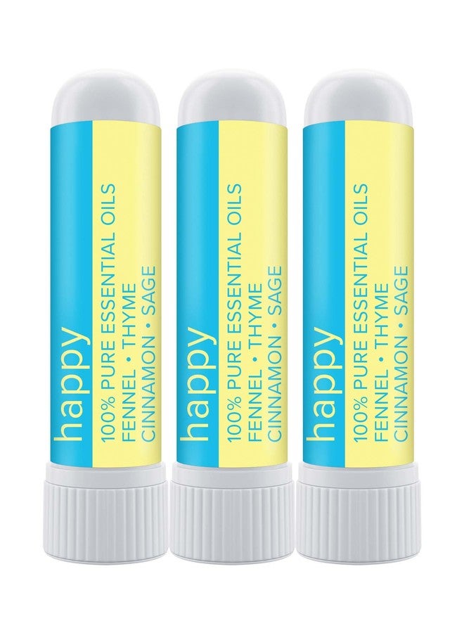 MOXE Happy Nasal Stick | Stress-Free + Calming Relief | Uplift Aromatherapy Essential Oil Blend 100% Pure & Undiluted | for Feelings of Positivity and Gratitude | Nasal Inhaler Made in USA (3 Pack)